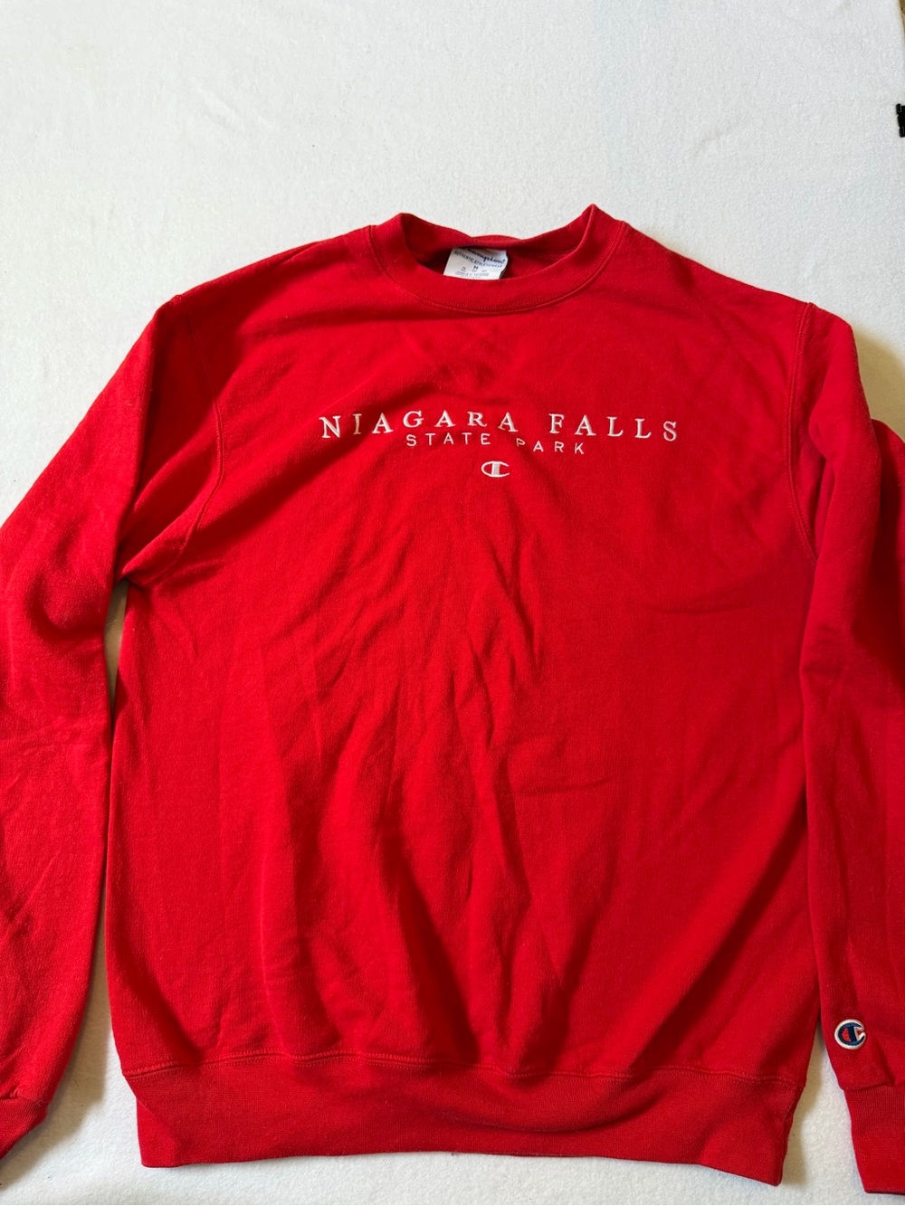 Champion Red Niagara Falls State Park Crewneck Sweatshirt - Men